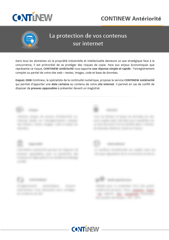 Fiche produit : Continew Entiercement