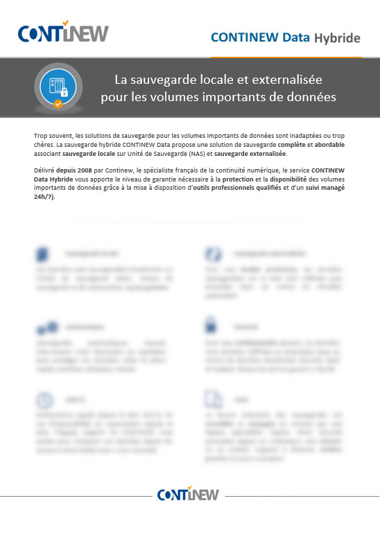 Fiche produit : Continew Data Hybride