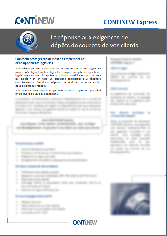 Fiche produit : Continew Express Fiche produit : Continew Express